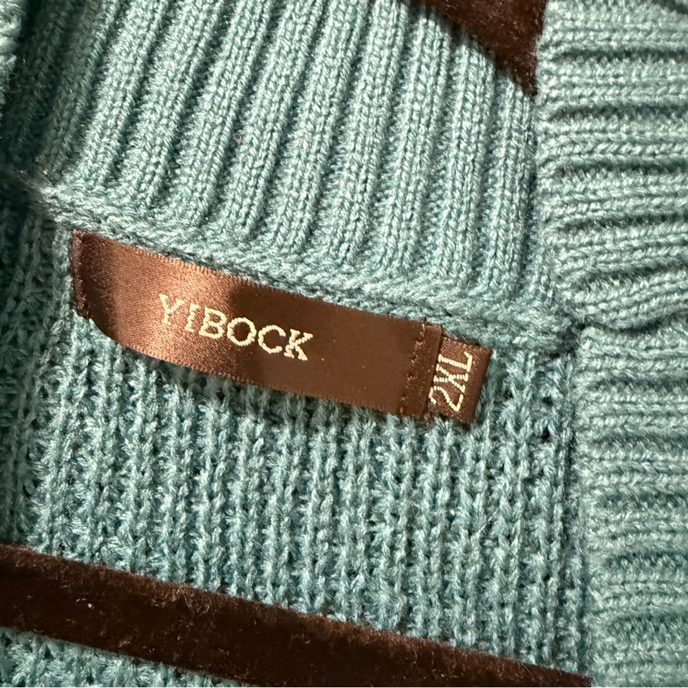 Blue Ribbed Open-Front Cardigan Sweater - Picture 4 of 6